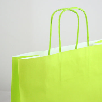 Dettaglio shopper di carta color verde acido